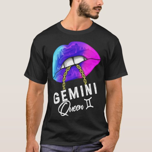 Graduated Purple Blue Gemini Queen May or June Wom T-Shirt (Vorderseite)