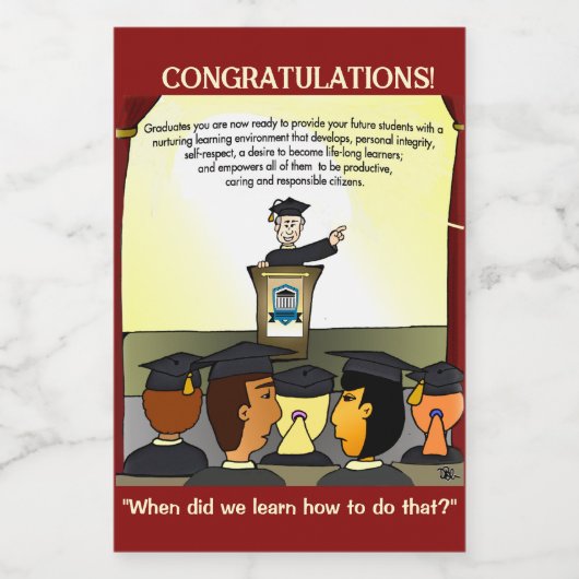 Graduates Flat Card Weinetikett (Einzelnes Label)