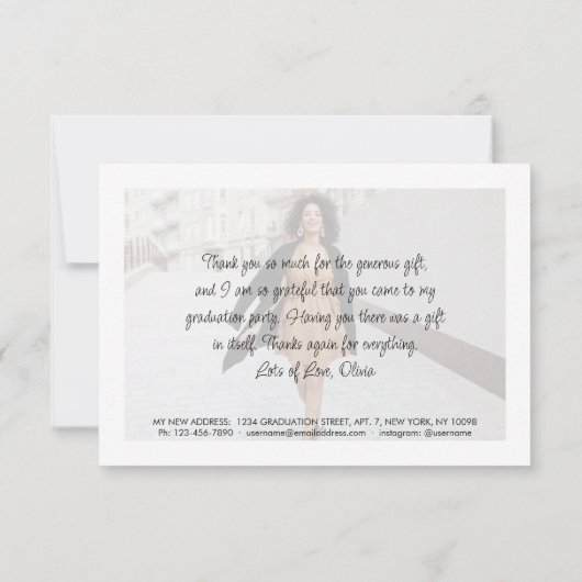 Graduate's New Address Liebe & Danke Abschluss (Rückseite)