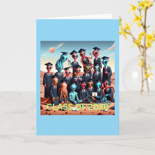 Graduating alien class of 2026 karte (Gelbe Blume)