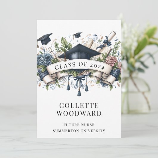 Graduating Nurse Einladung (Stehend Vorderseite)