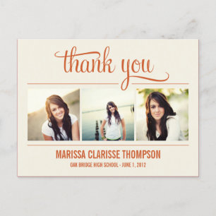 Graduating Year Graduation Thank You Card Postkarte