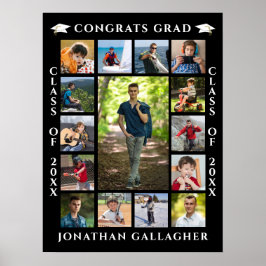 Graduation 15 Photo Collage Congrats Grad Poster