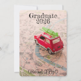Graduation 2026 Announcement Road Trip Invitation Einladung