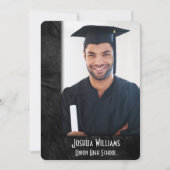 Graduation 2026 Black Leather Frame Einladung (Vorderseite)