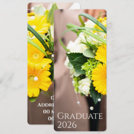 Graduation 2026 Custom Text Sunflower Announcement Einladung