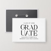 Graduation 2026 Modern Grad Party Button (Vorderseite/Rückseite)