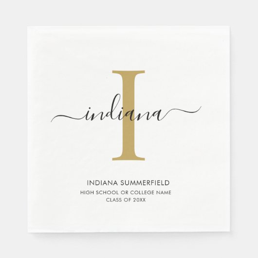 Graduation 2026 Monogram Grad Party Serviette (Vorderseite)