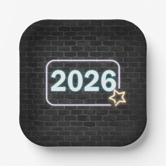 Graduation 2026 Neon Sign On Brick Pappteller (Vorderseite)