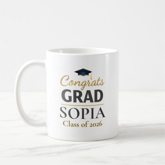 Graduation 2026 Personalized Congrats Grad Kaffeetasse (Links)