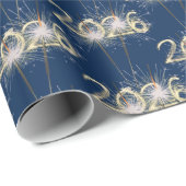 Graduation 2026 Sparklers On Blue Geschenkpapier (Rolleneckpunkt)