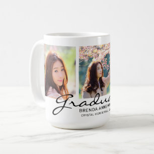 Graduation 3 Photo Collage Black Script Name Kaffeetasse