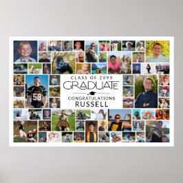Graduation 64 Photo Memory Party Sign Poster