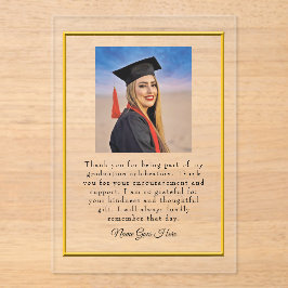 Graduation acrylic Thank You card with photo Acryleinladungen