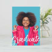 Graduation Annoucement Photo Flat Card (Stehend Vorderseite)