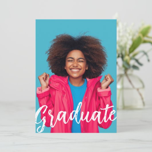 Graduation Annoucement Photo Flat Card (Stehend Vorderseite)
