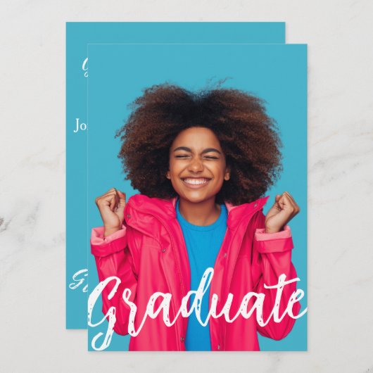 Graduation Annoucement Photo Flat Card (Vorne/Hinten)