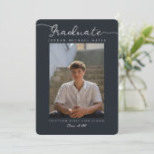 Graduation Announcement and Invitation with Photo Einladung (Stehend Vorderseite)