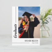 Graduation Announcement Card Template Ankündigung (Stehend Vorderseite)