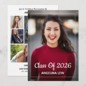 Graduation Announcement Card Template Ankündigung (Vorne/Hinten)