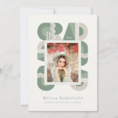 Graduation announcement class of 2026 sage green ankündigung (Vorderseite)