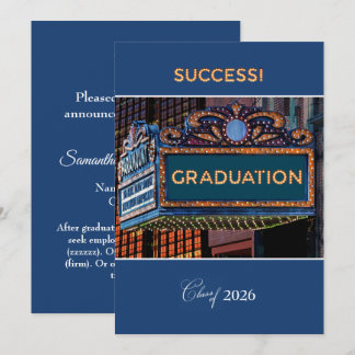 Graduation Announcement College on Theater Marquee Karte