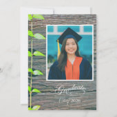 Graduation Announcement College, Rustic Card Karte (Rückseite)