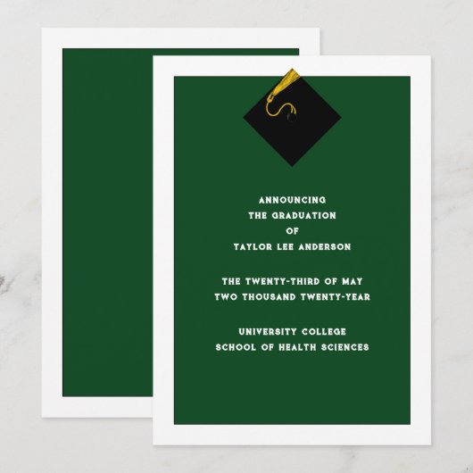 Graduation Announcement  Einladung (Vorne/Hinten)