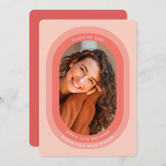 Graduation Announcement Grad Photo Card Ankündigung (Vorne/Hinten)