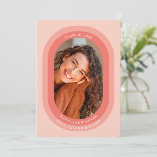 Graduation Announcement Grad Photo Card Ankündigung (Stehend Vorderseite)