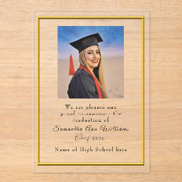Graduation Announcement High School acrylic card Acryleinladungen
