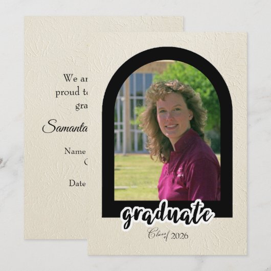 Graduation Announcement High School with Photo Karte (Vorne/Hinten)