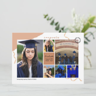 Graduation Announcement Photo Collage Template Ankündigung
