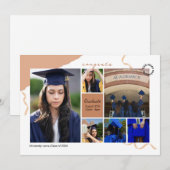 Graduation Announcement Photo Collage Template Ankündigung (Vorne/Hinten)