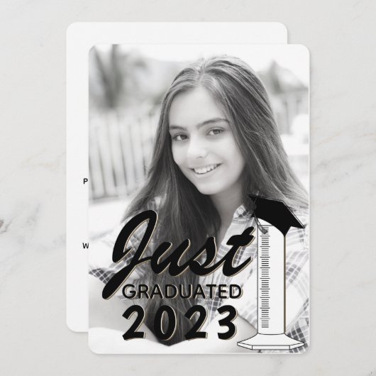 Graduation Announcement Science Graduated Cylinder (Vorne/Hinten)