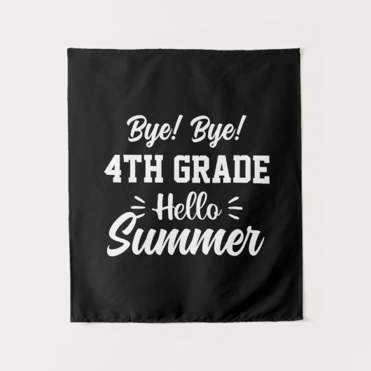Graduation Art | 4th Grade Hello Summer Wandteppich (Vorderseite)
