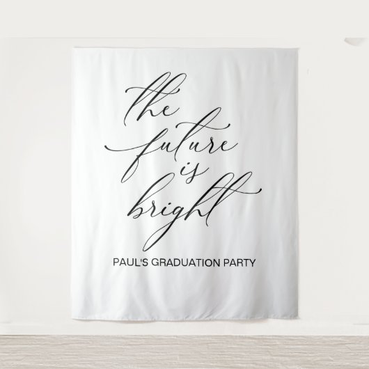 GRADUATION BACKDROP BANNER THE FUTURE IS BRIGHT WANDTEPPICH (Vorderseite)