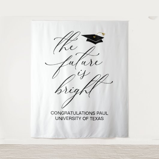 GRADUATION BACKDROP BANNER THE FUTURE IS BRIGHT WANDTEPPICH (Vorderseite)