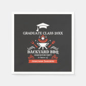 Graduation BBQ Backyard Navy Blue Serviette (Vorderseite)