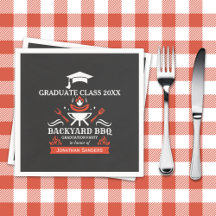 Graduation BBQ Backyard Navy Blue