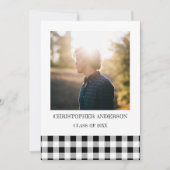 Graduation BBQ Gingham Ankündigung (Vorderseite)