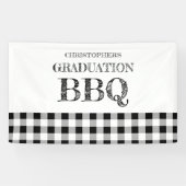 Graduation BBQ Gingham Banner (Horizontal)
