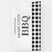 Graduation BBQ Gingham Banner (Vertikal)