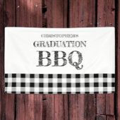 Graduation BBQ Gingham Banner