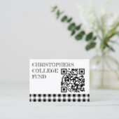 Graduation BBQ Gingham College Fund Begleitkarte (Stehend Vorderseite)