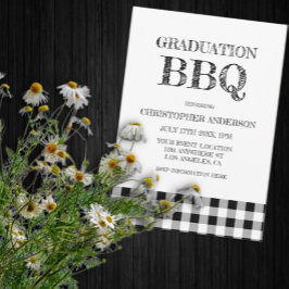 Graduation BBQ Gingham Einladung