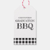 Graduation BBQ Gingham Geschenkanhänger (Vorderseite)