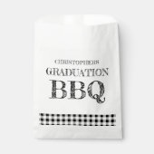 Graduation BBQ Gingham Geschenktütchen (Vorderseite)