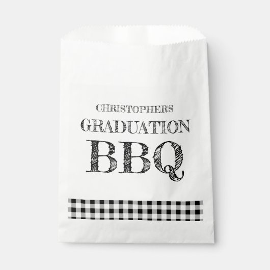 Graduation BBQ Gingham Geschenktütchen (Vorderseite)