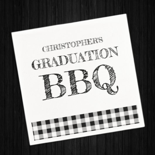 Graduation BBQ Gingham Serviette